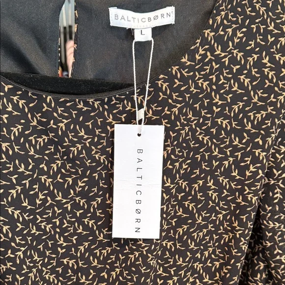 Baltic Born Black Floral Midi Dress with Belt - Picture 3 of 3